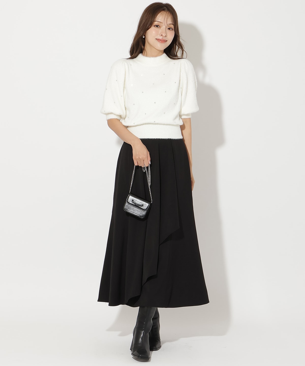 サイドリブラッフルマーメイドスカート