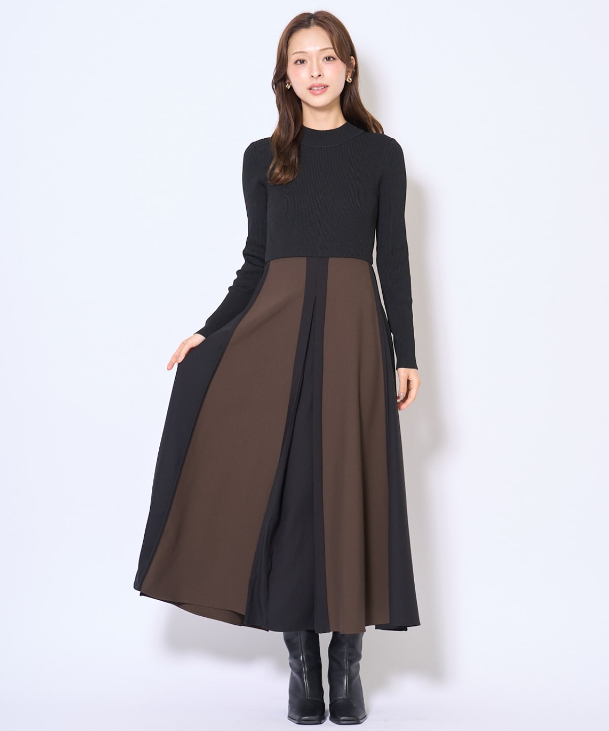 配色ドッキングワンピース