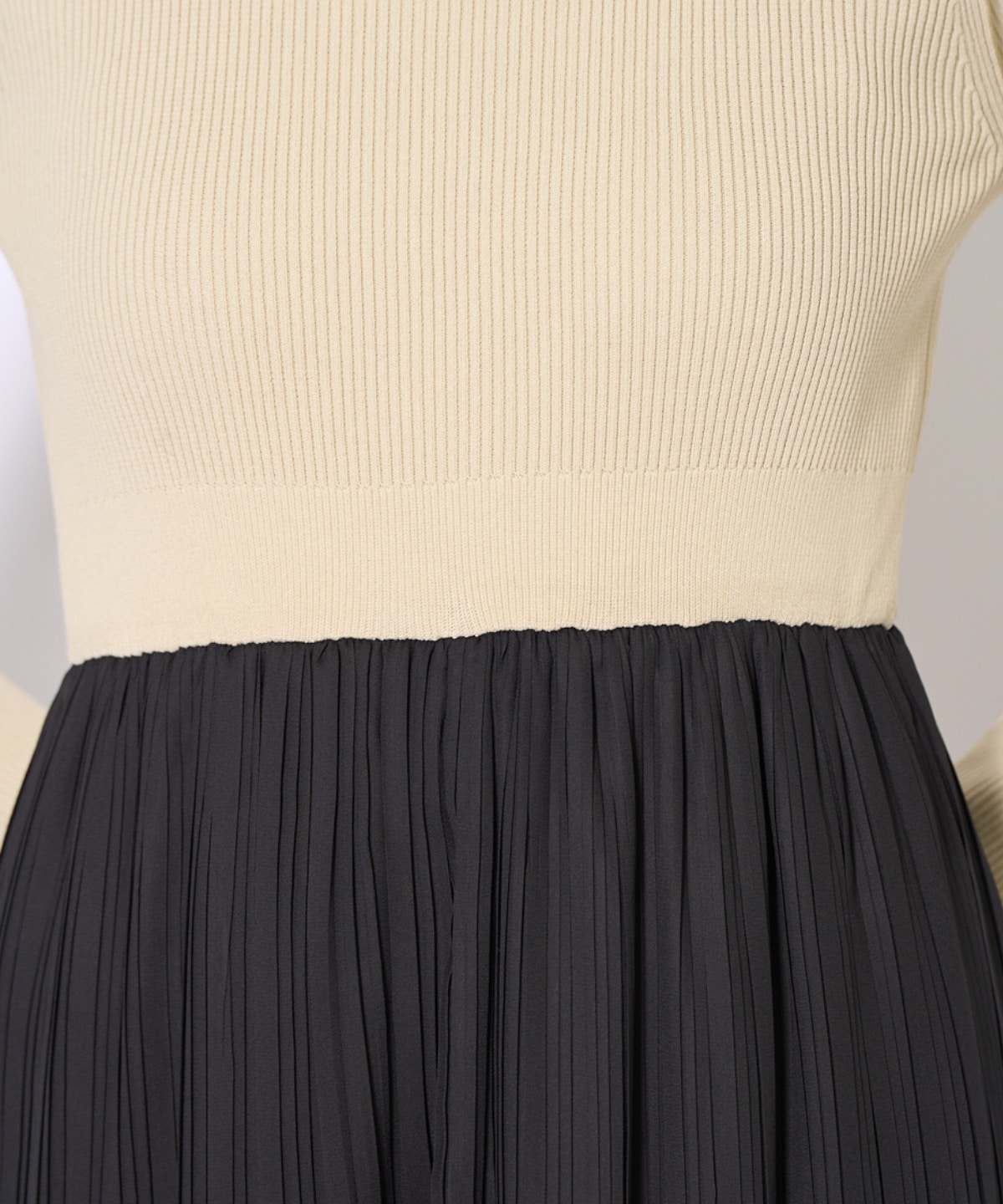 消しプリーツドッキングワンピース