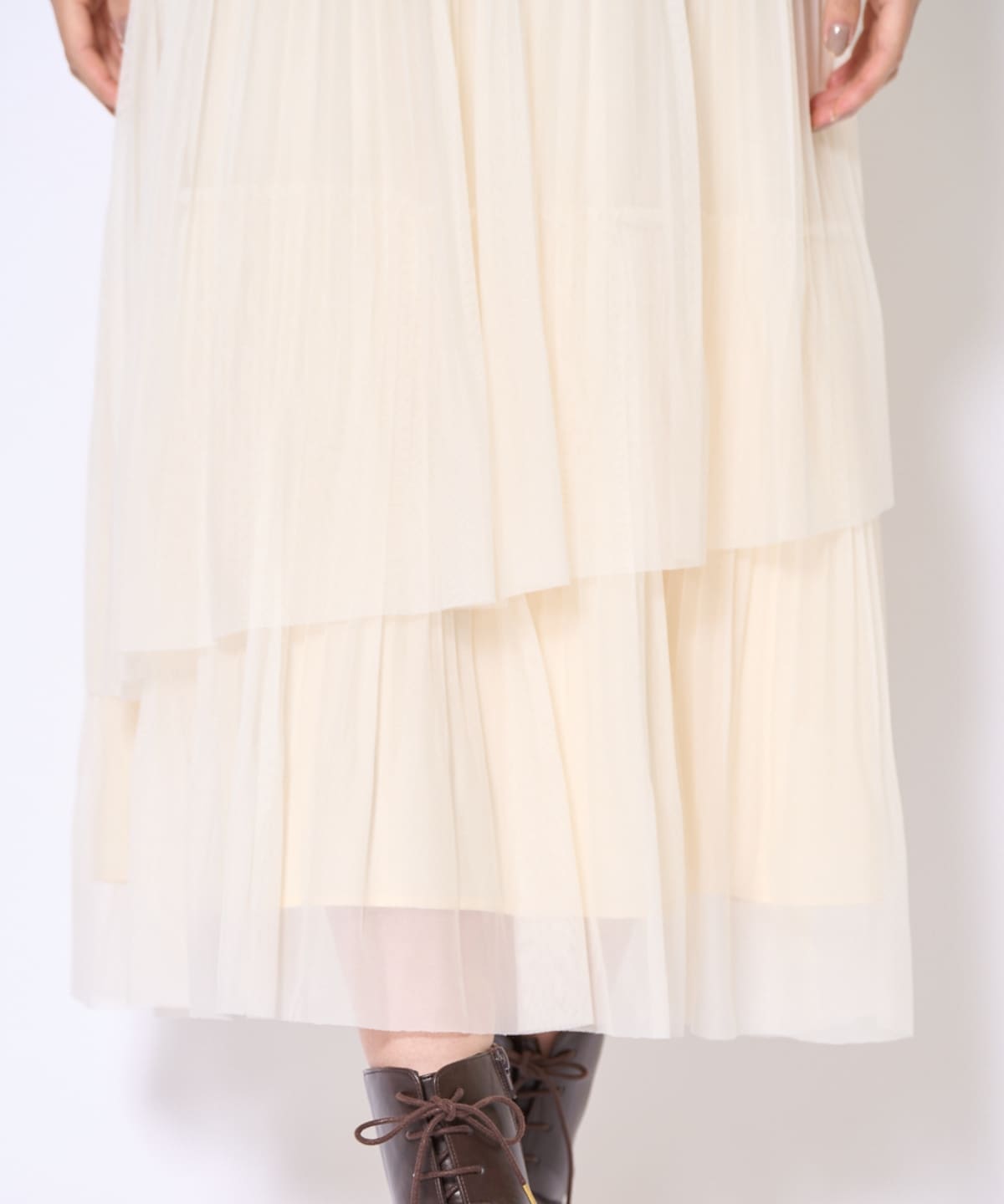 プリーツレイヤードワンピース