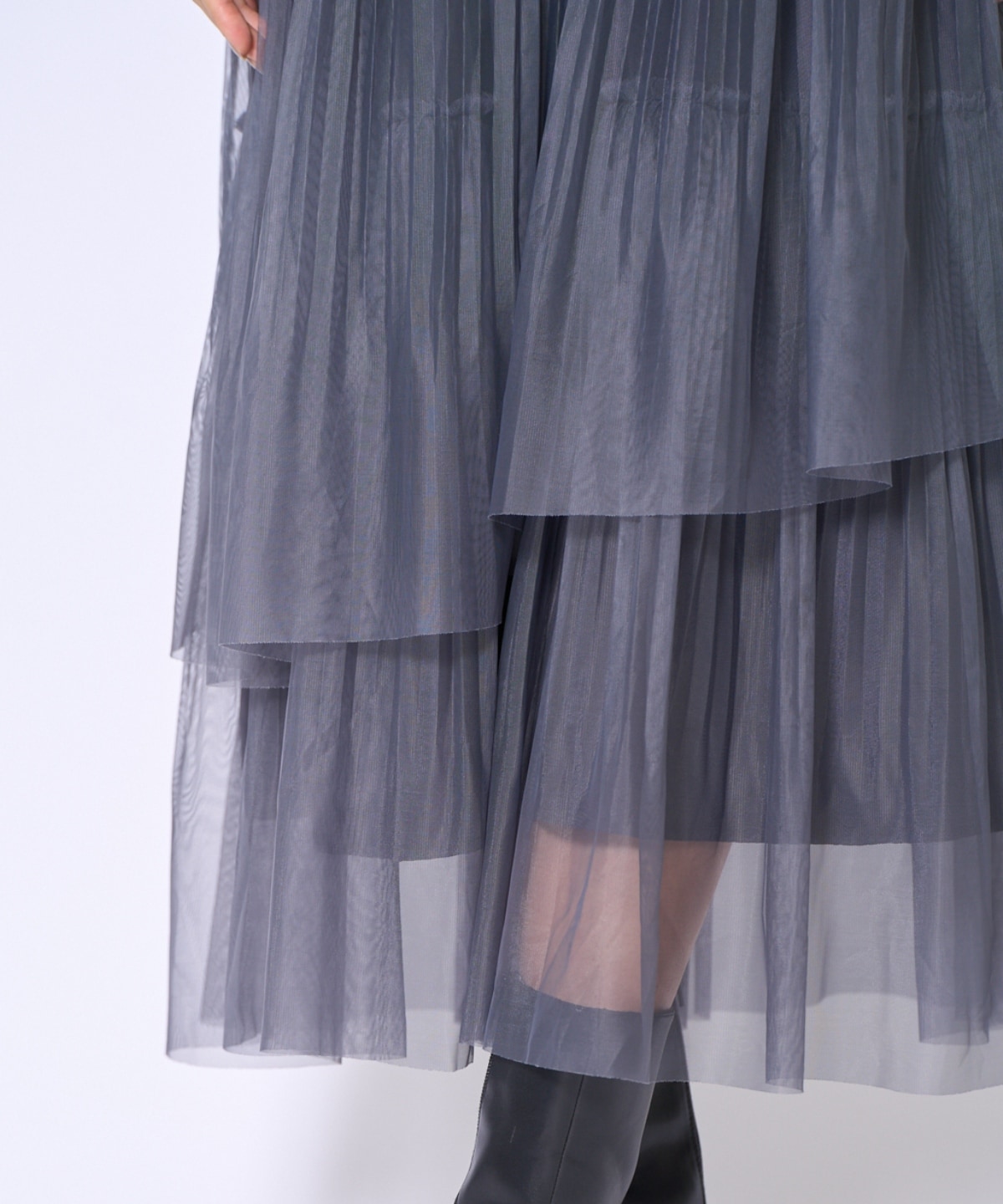 プリーツレイヤードワンピース