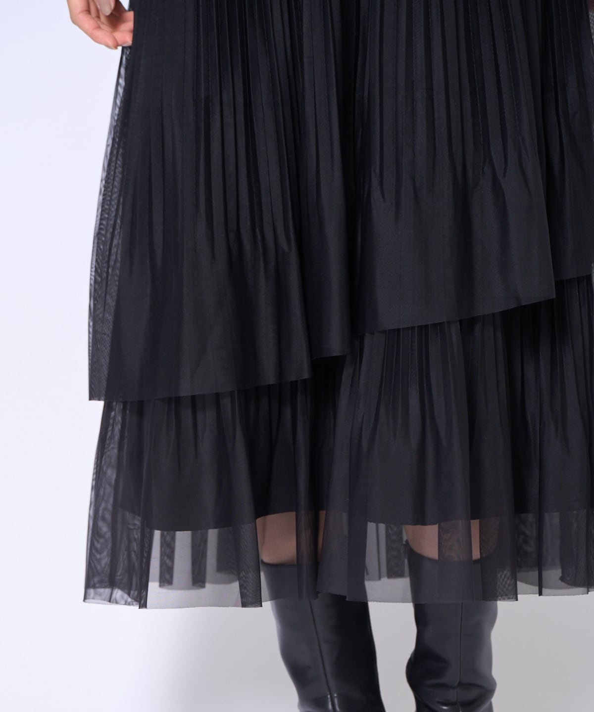 プリーツレイヤードワンピース