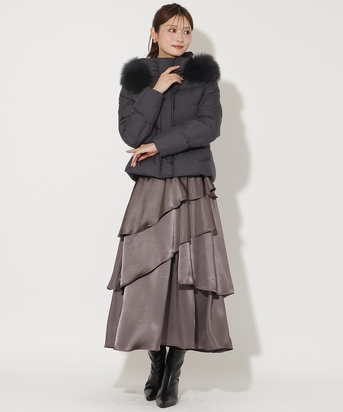 FOXファー付きプレミアムショートダウン