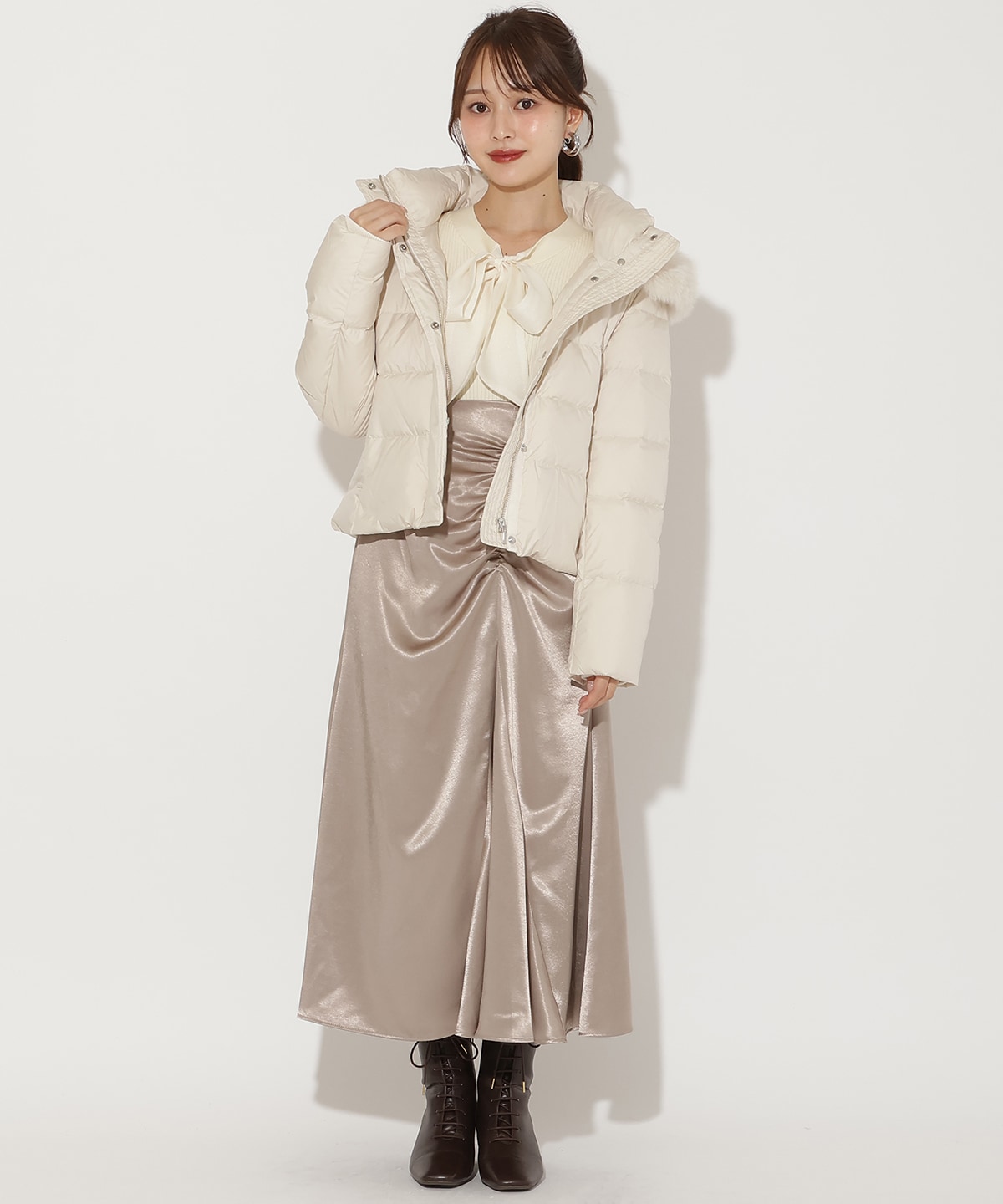 FOXファー付きプレミアムショートダウン