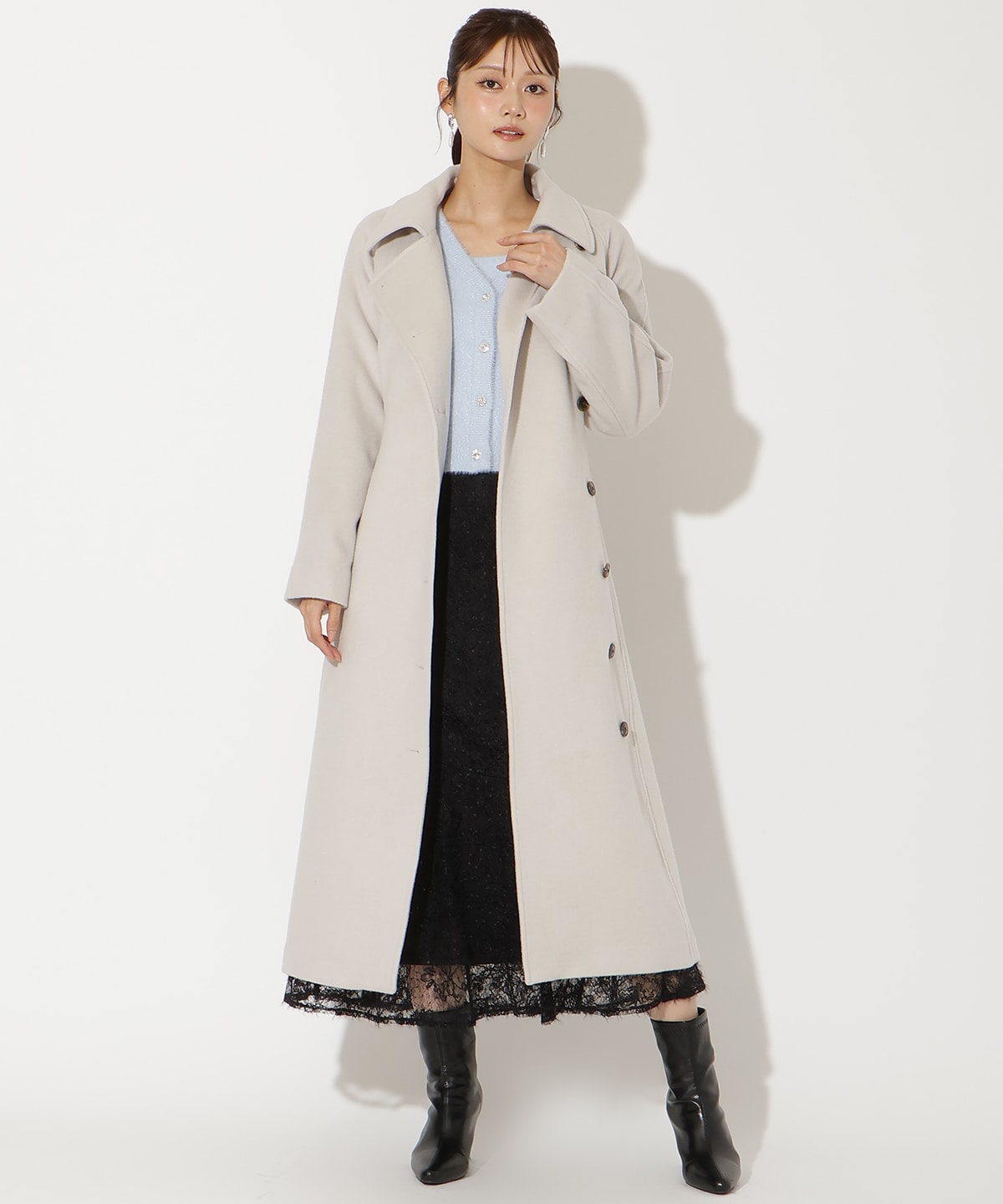 ウールビーバーロングコート