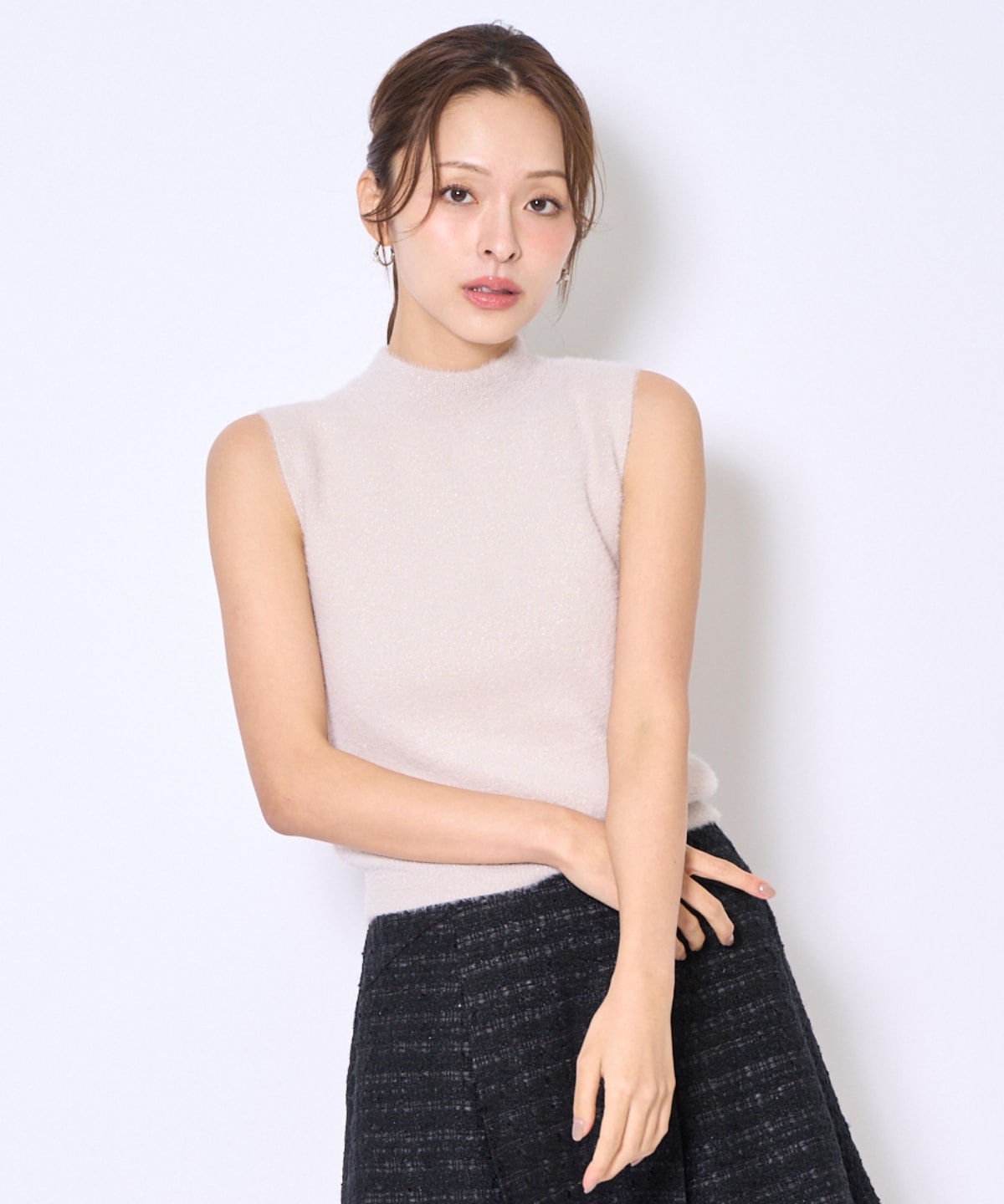 ラメフェザーニットアンサンブル