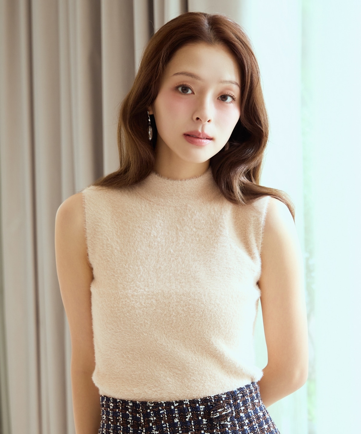 ラメフェザーニットアンサンブル