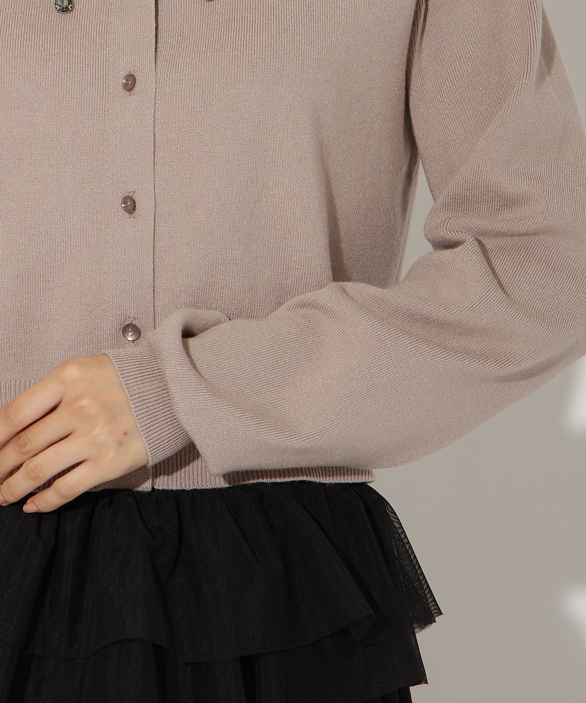 ビジュー×パールニットカーディガン