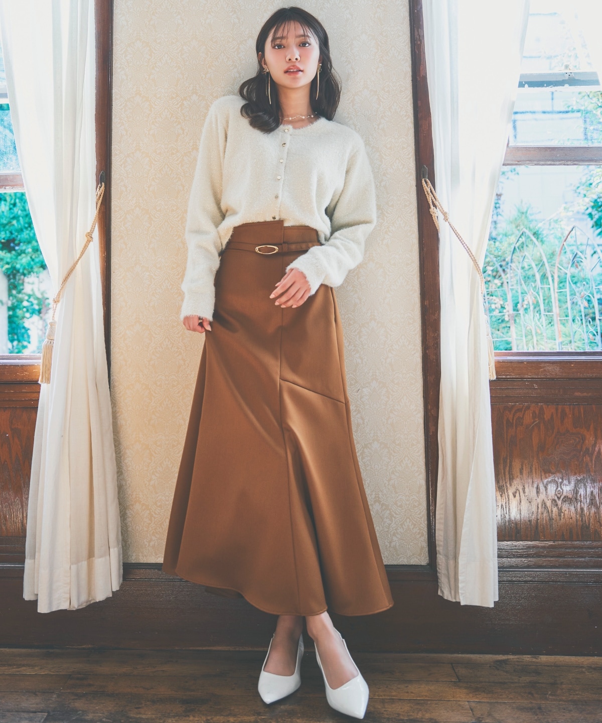 ラメシャギーニットカーディガン