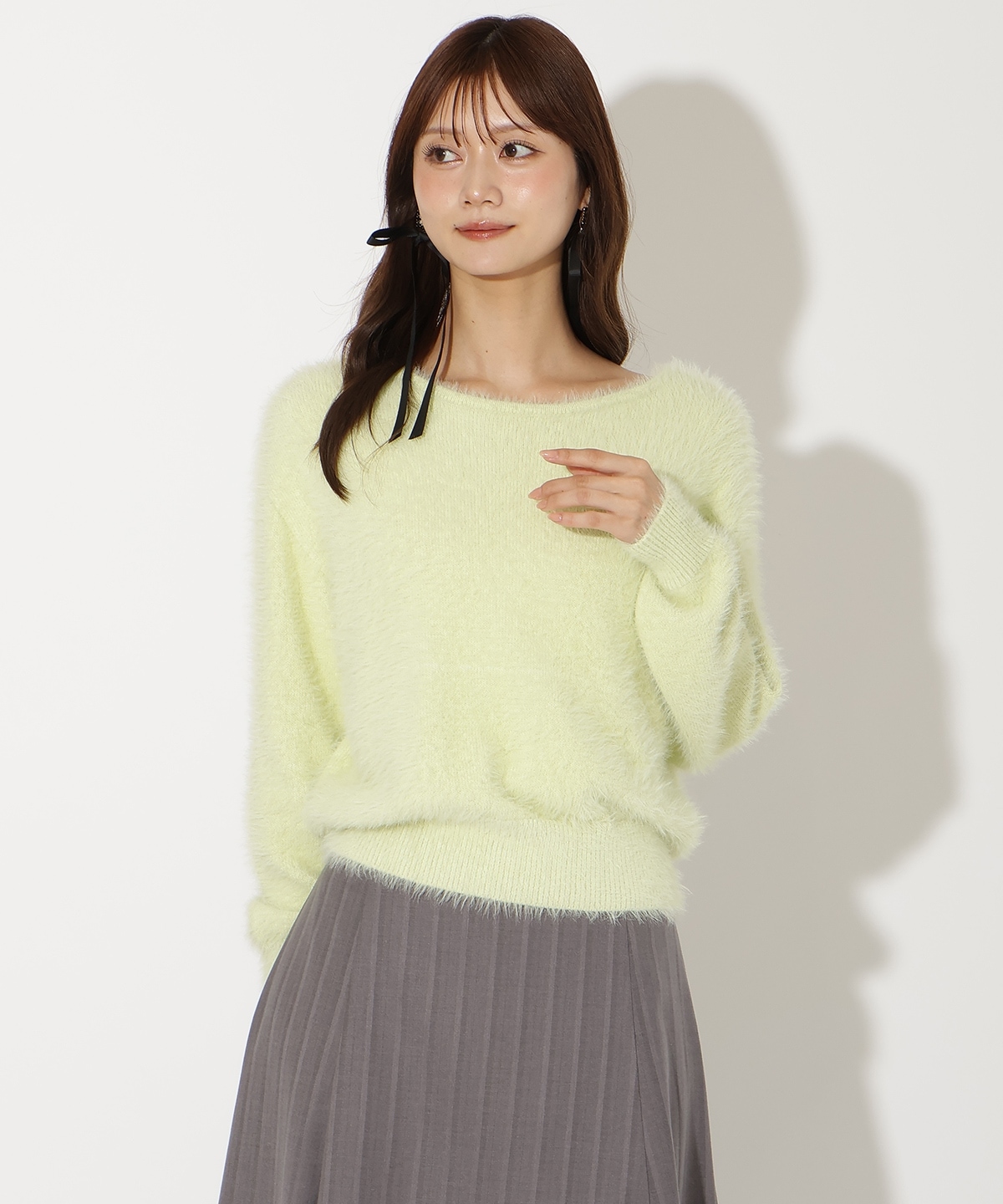 前後２WAYシャギーニットプルオーバー