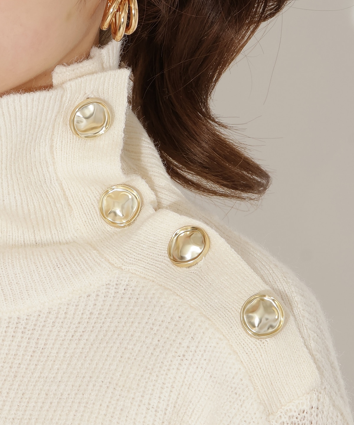 ショルダーボタンマルチウェイニットプルオーバー