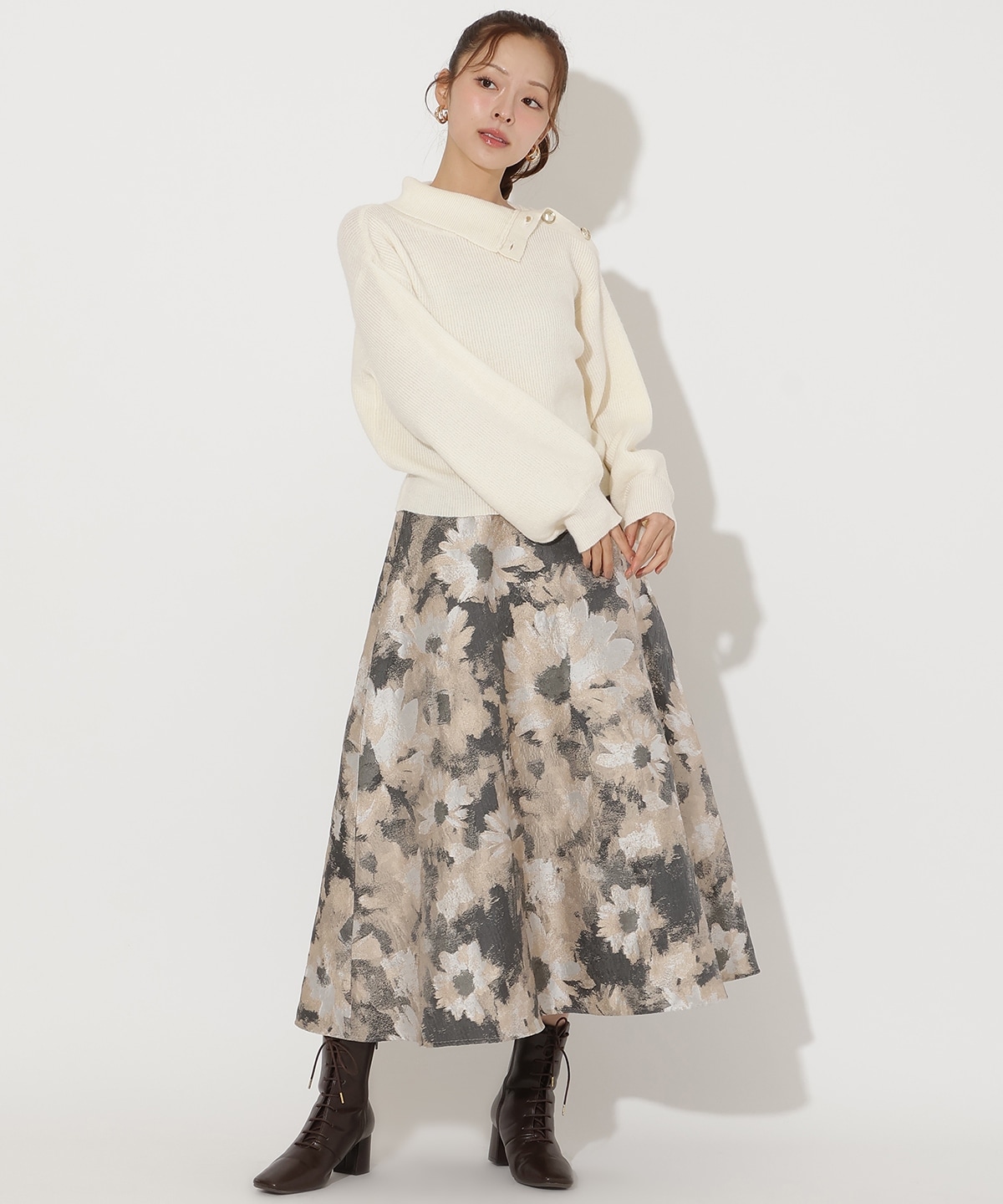 ショルダーボタンマルチウェイニットプルオーバー