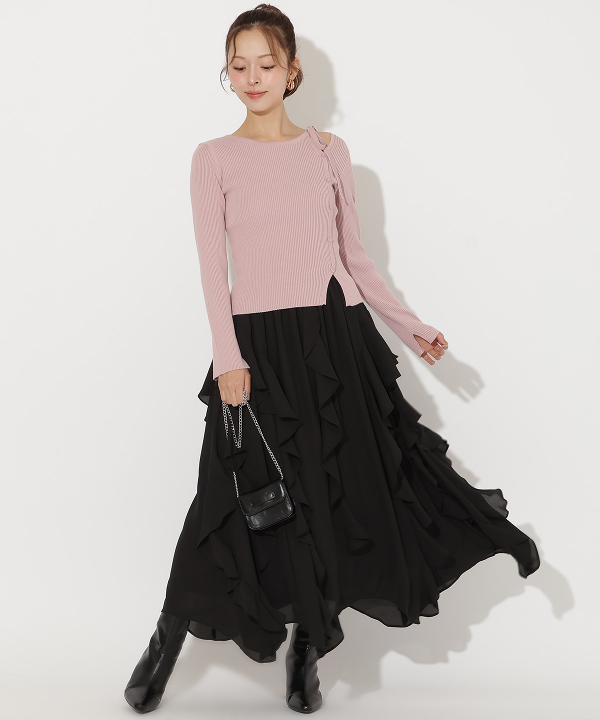 【先行予約受付中】アシメリボンスリットプルオーバー