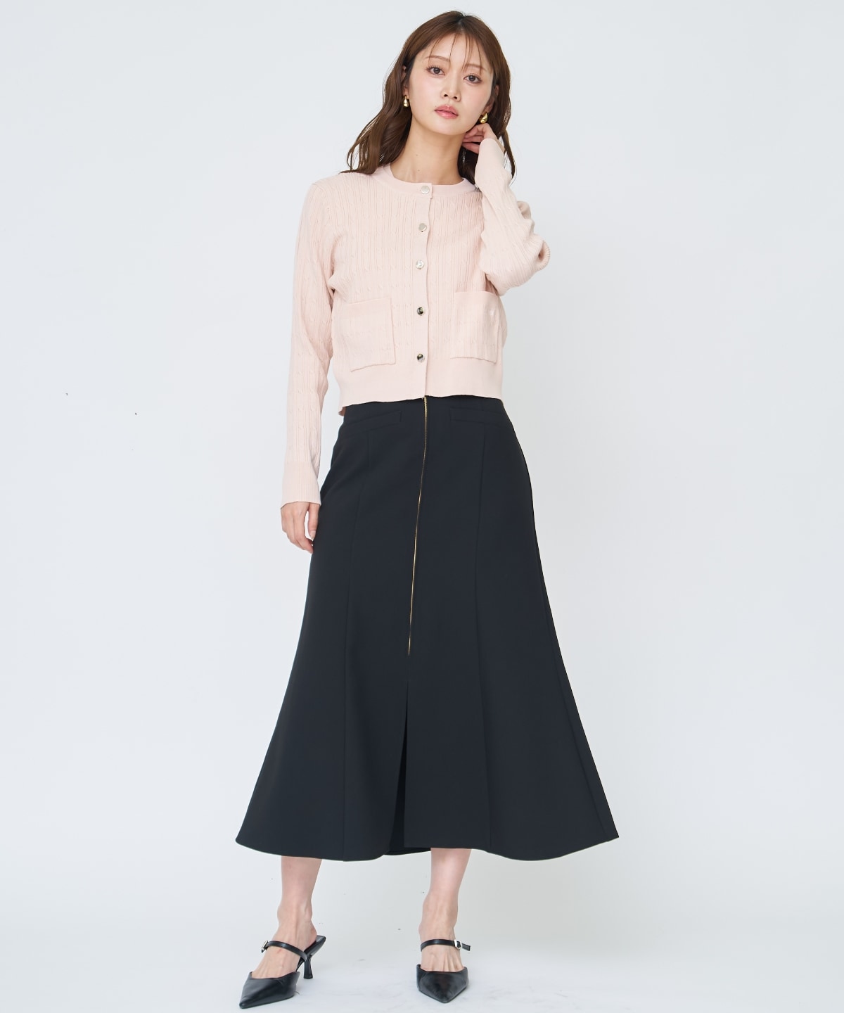 フロントZIPマーメイドスカート