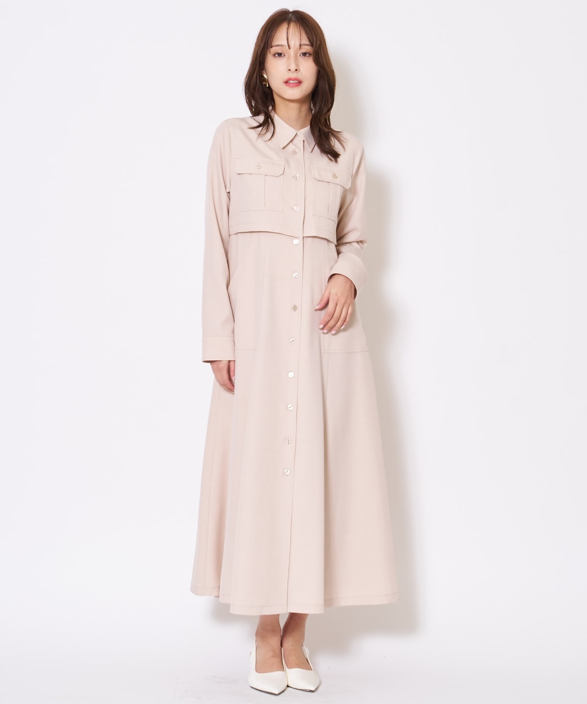 サファリシャツワンピース