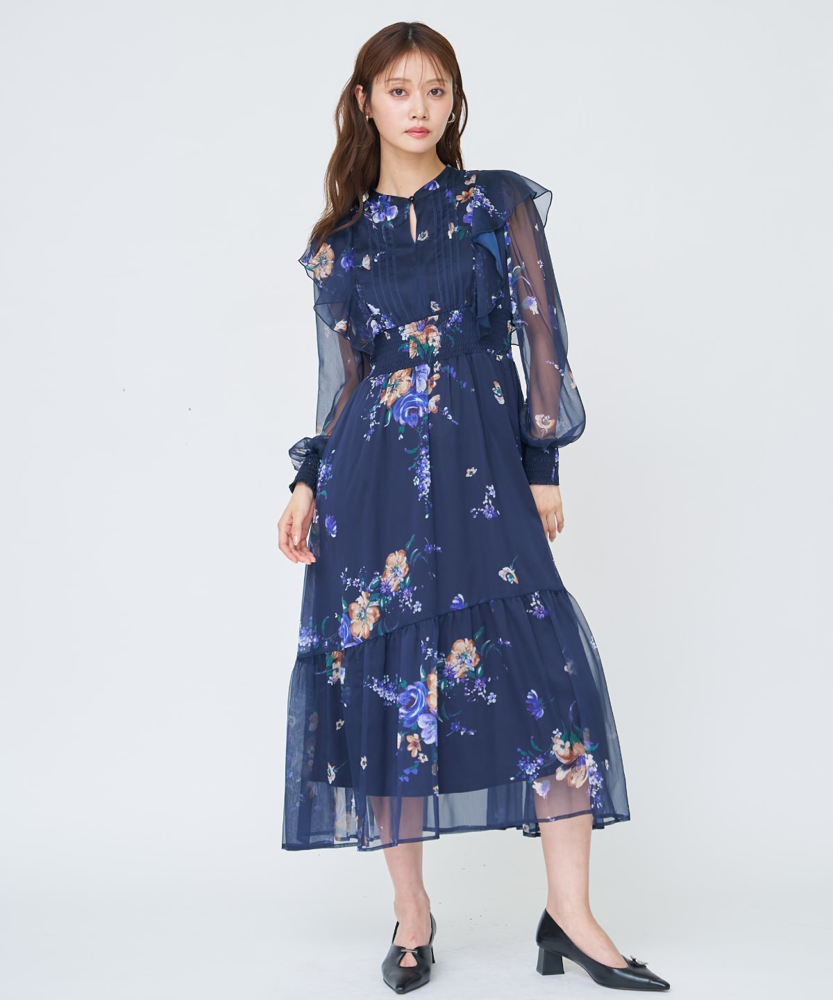 【先行予約受付中】フラワープリントタックワンピース