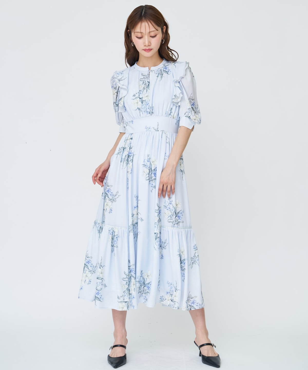 【先行予約受付中】シャドーフラワーブーケワンピース