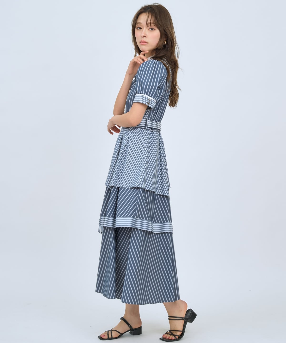 【先行予約受付中】マルチストライプシャツワンピース