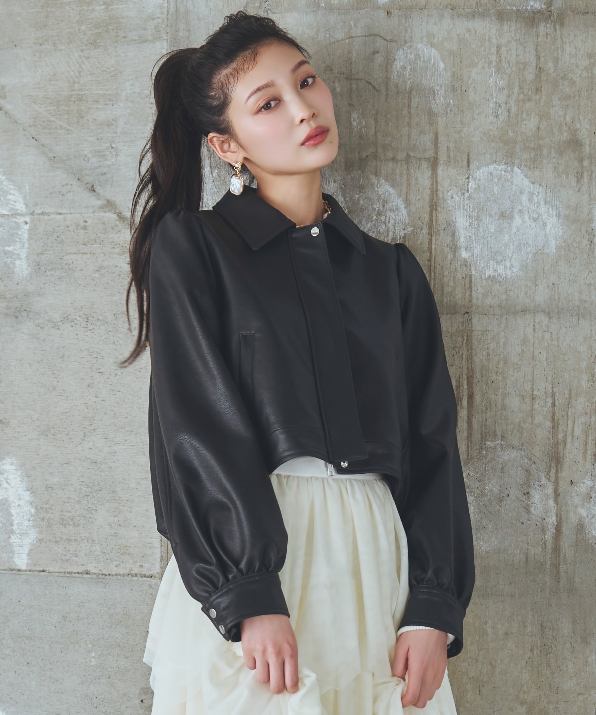 【先行予約受付中】フェイクレザーブルゾン