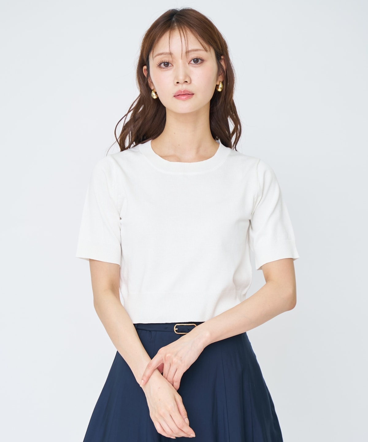 ケーブル編みカーディガンアンサンブル