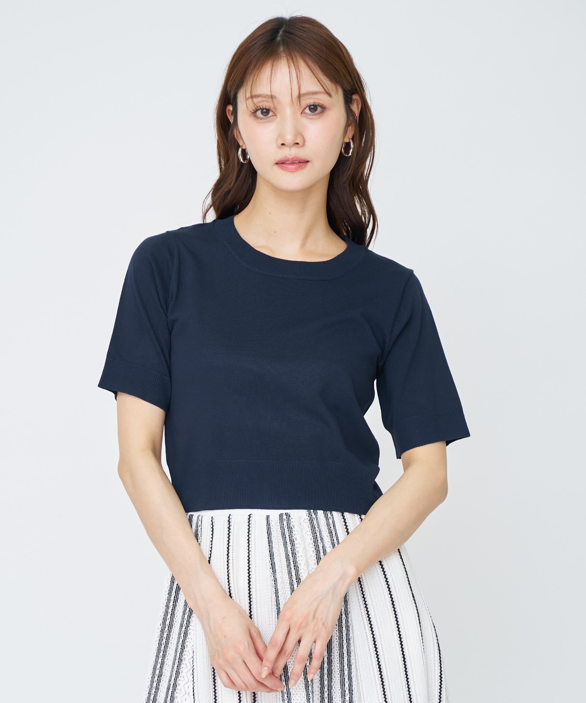 ケーブル編みカーディガンアンサンブル