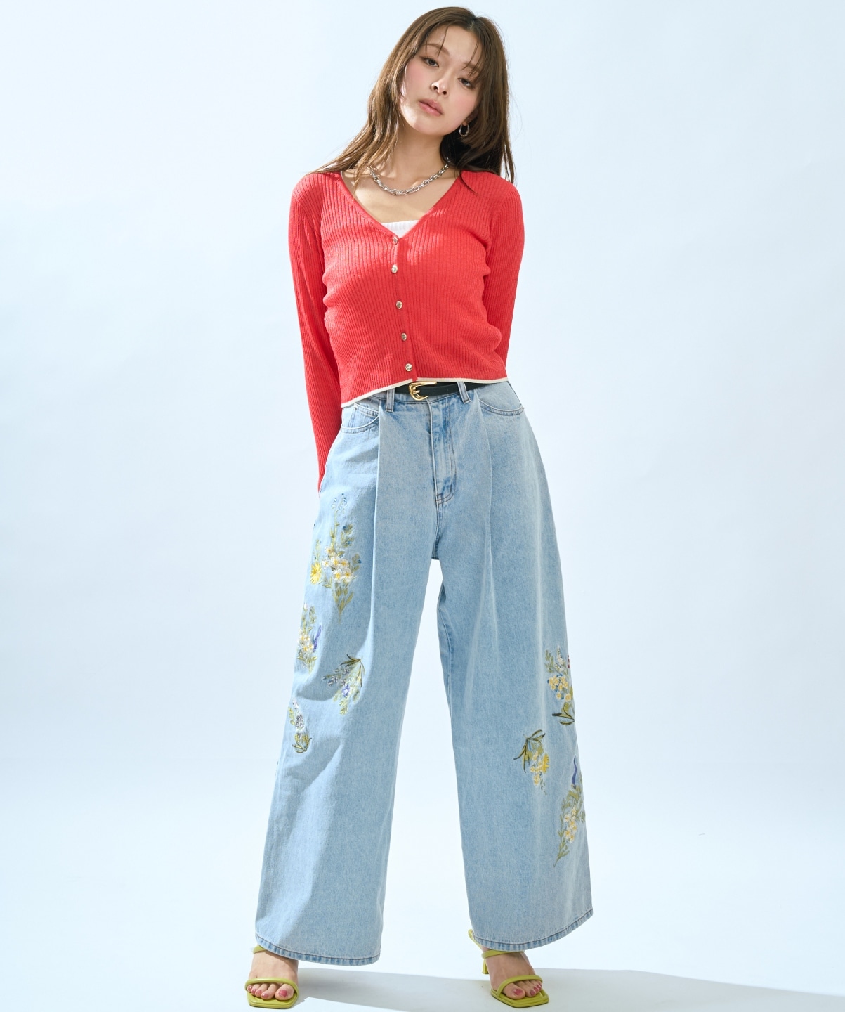 【5/14(木)一部店舗先行発売】シアーリブクロップドニットカーディガン