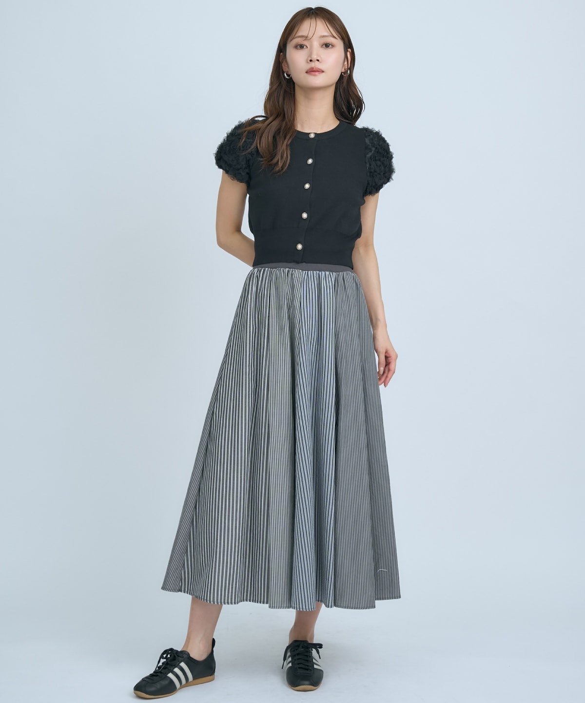 フラワーチュールスリーブカーディガン