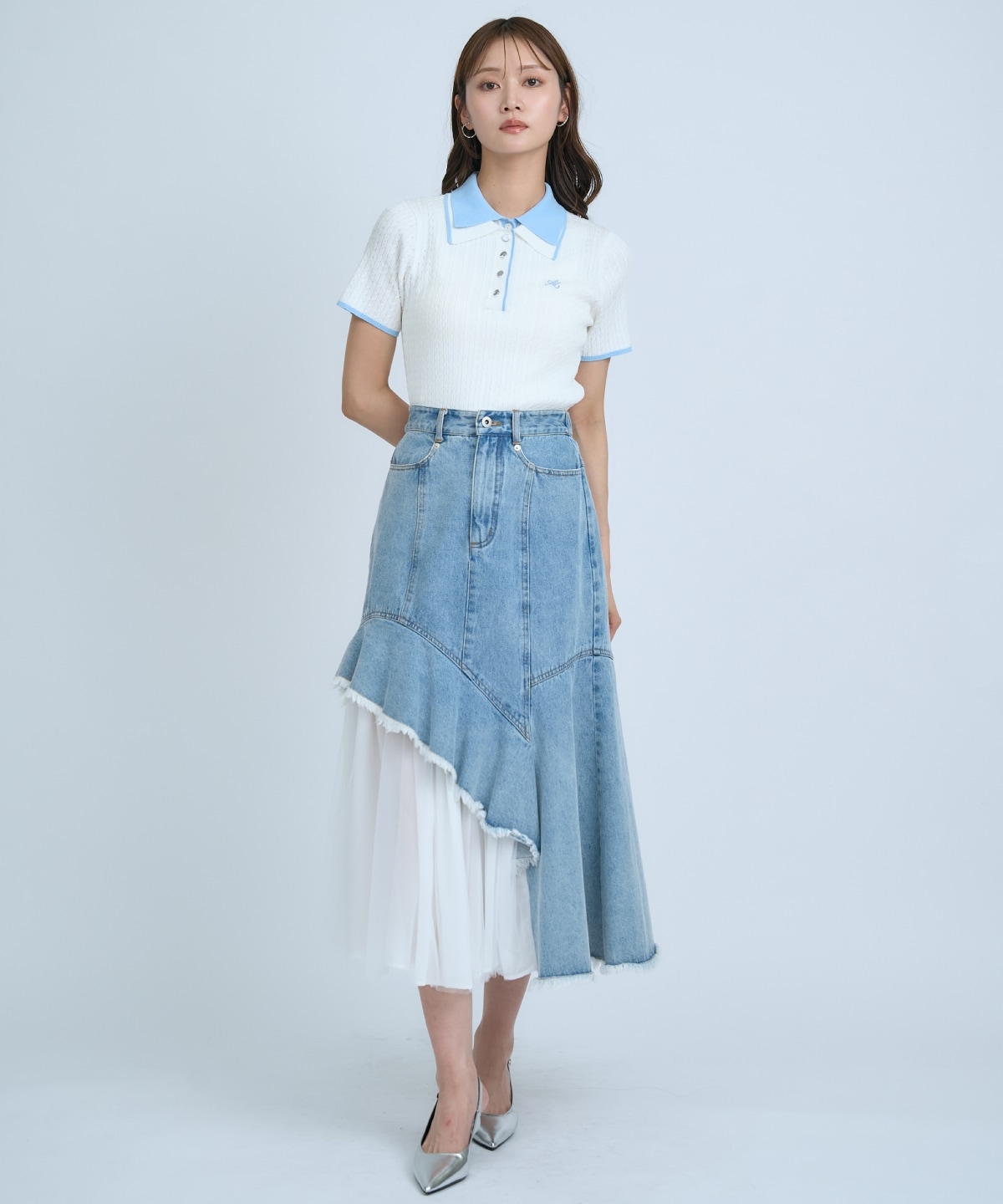 【先行予約受付中】ダブルカラーケーブルポロニット