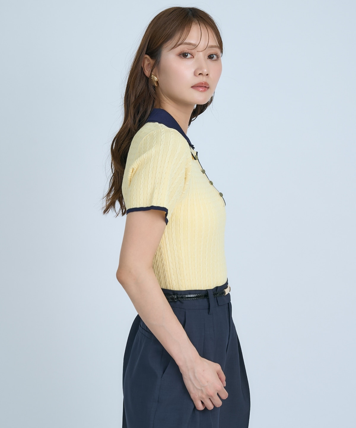 【先行予約受付中】ダブルカラーケーブルポロニット