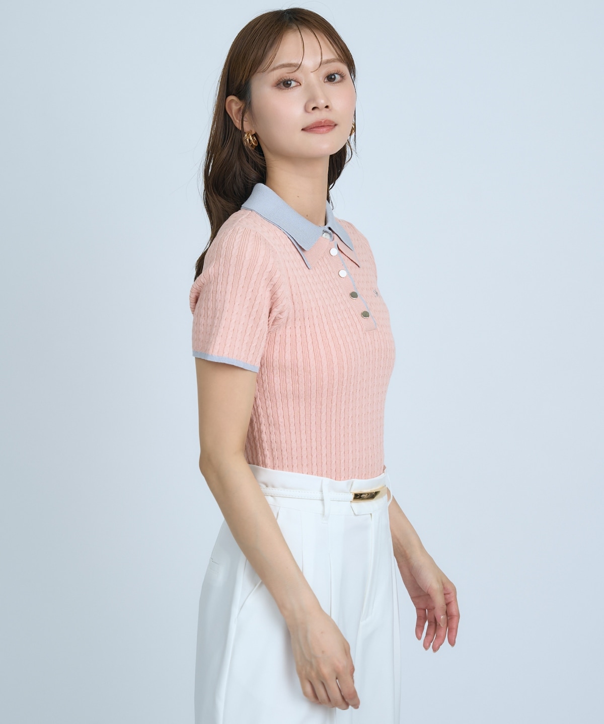 【先行予約受付中】ダブルカラーケーブルポロニット