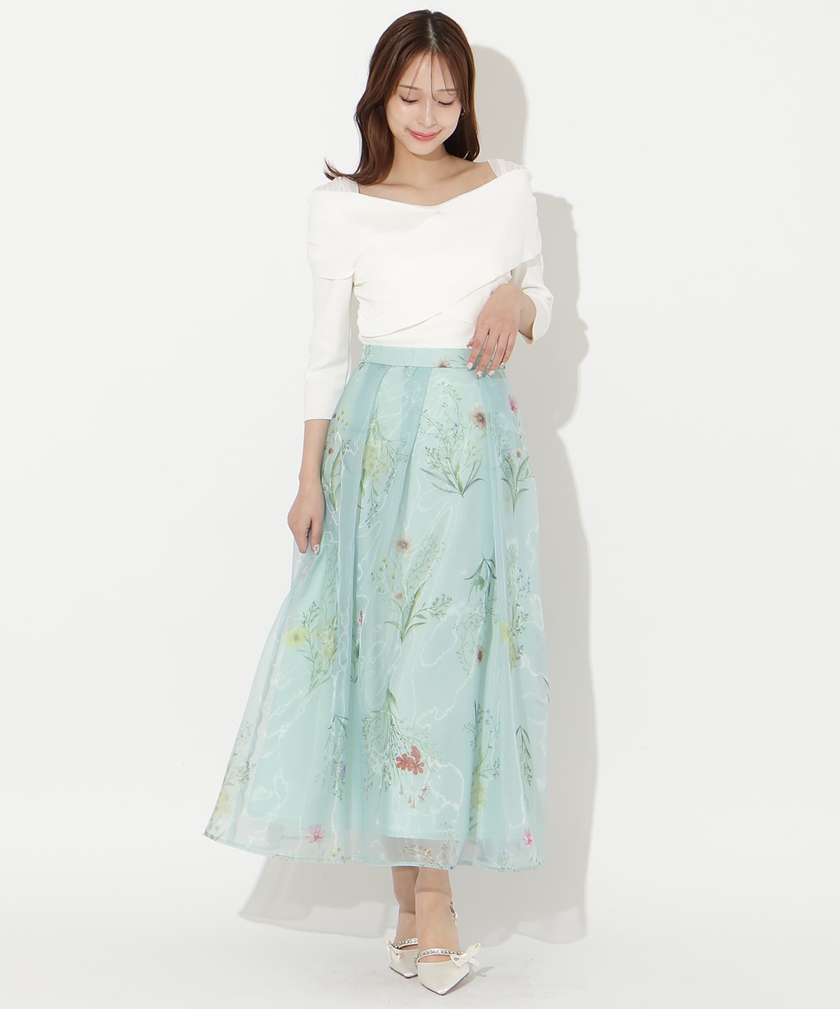 【先行予約受付中】7分袖クロスネックニットプルオーバー