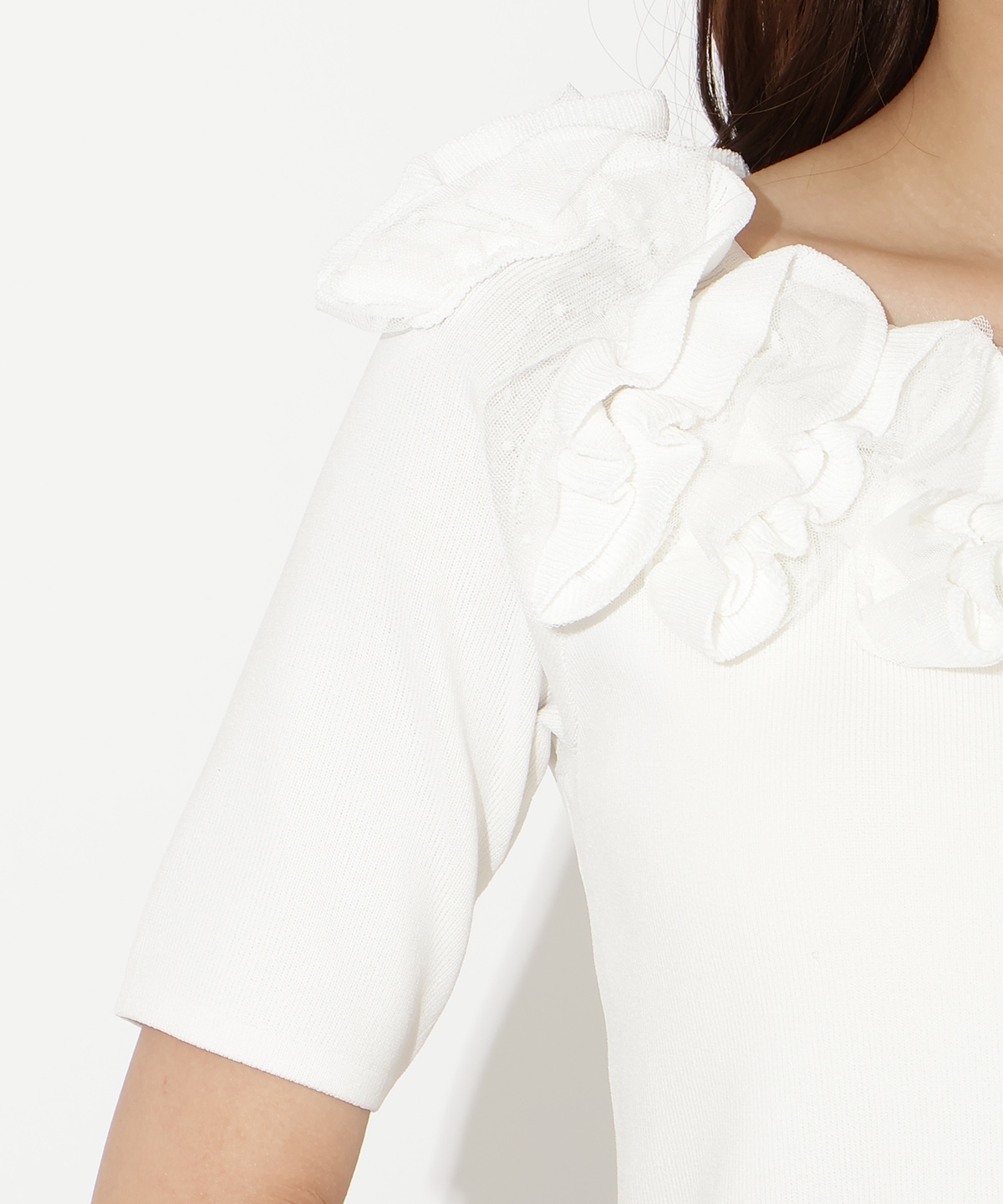 【先行予約受付中】フリルボートネックニットプルオーバー