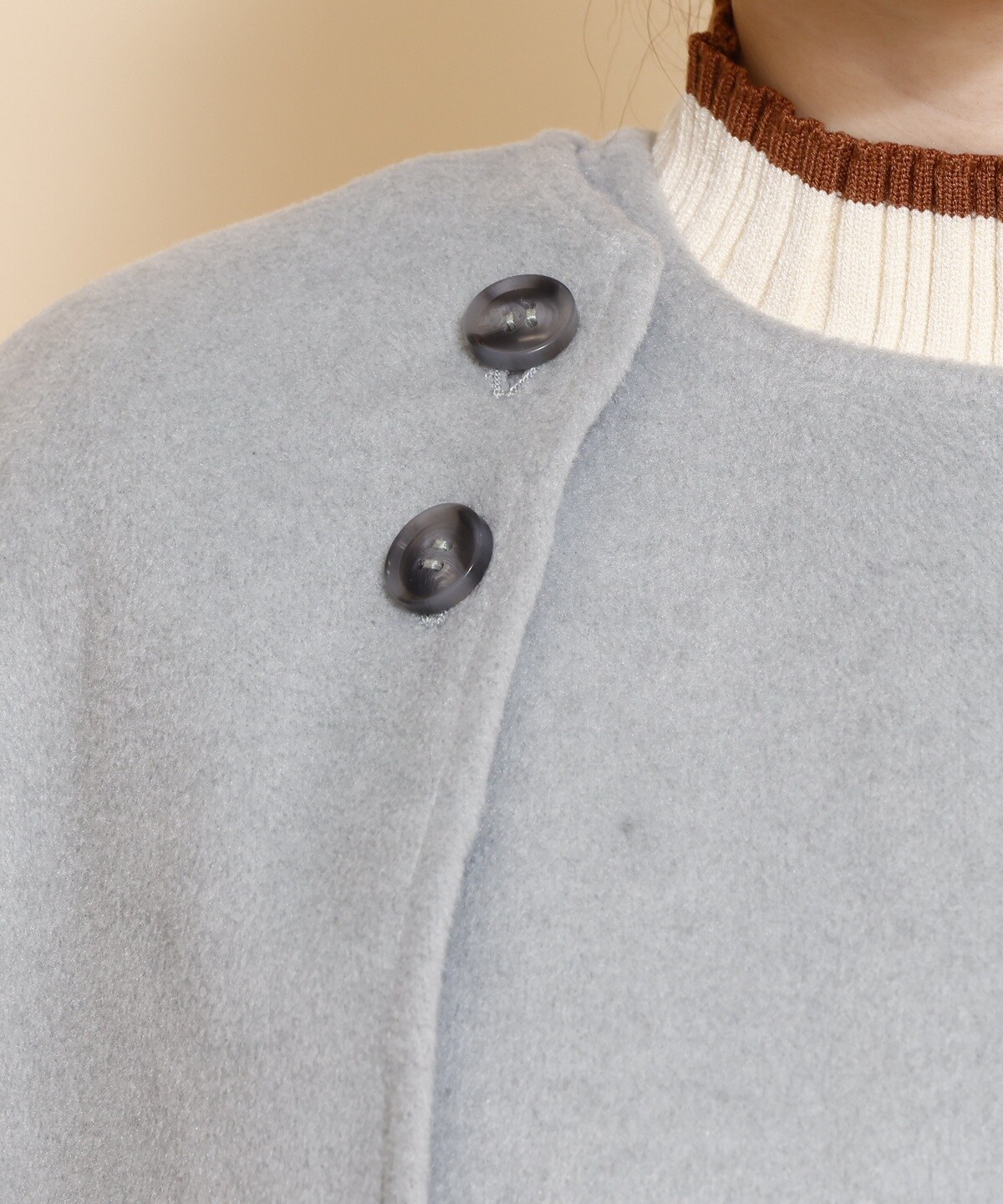 ファーカラースリットスリーブコート