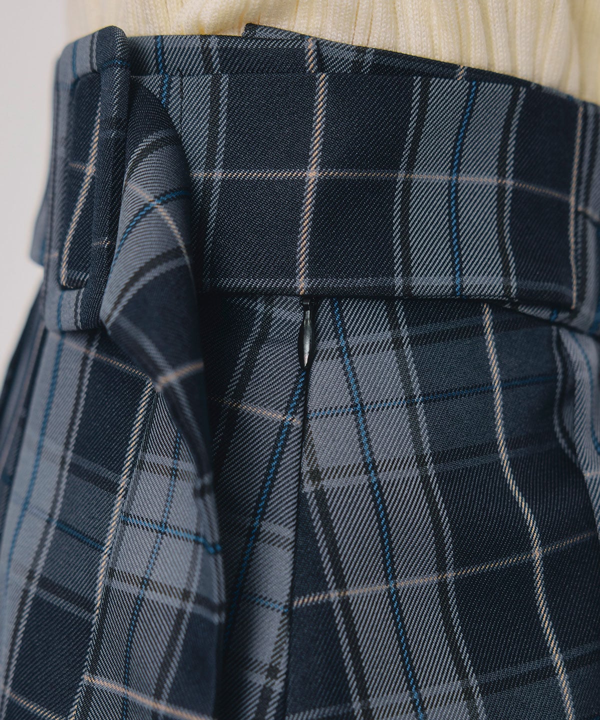 レイヤードライクチェックプリーツミニスカート