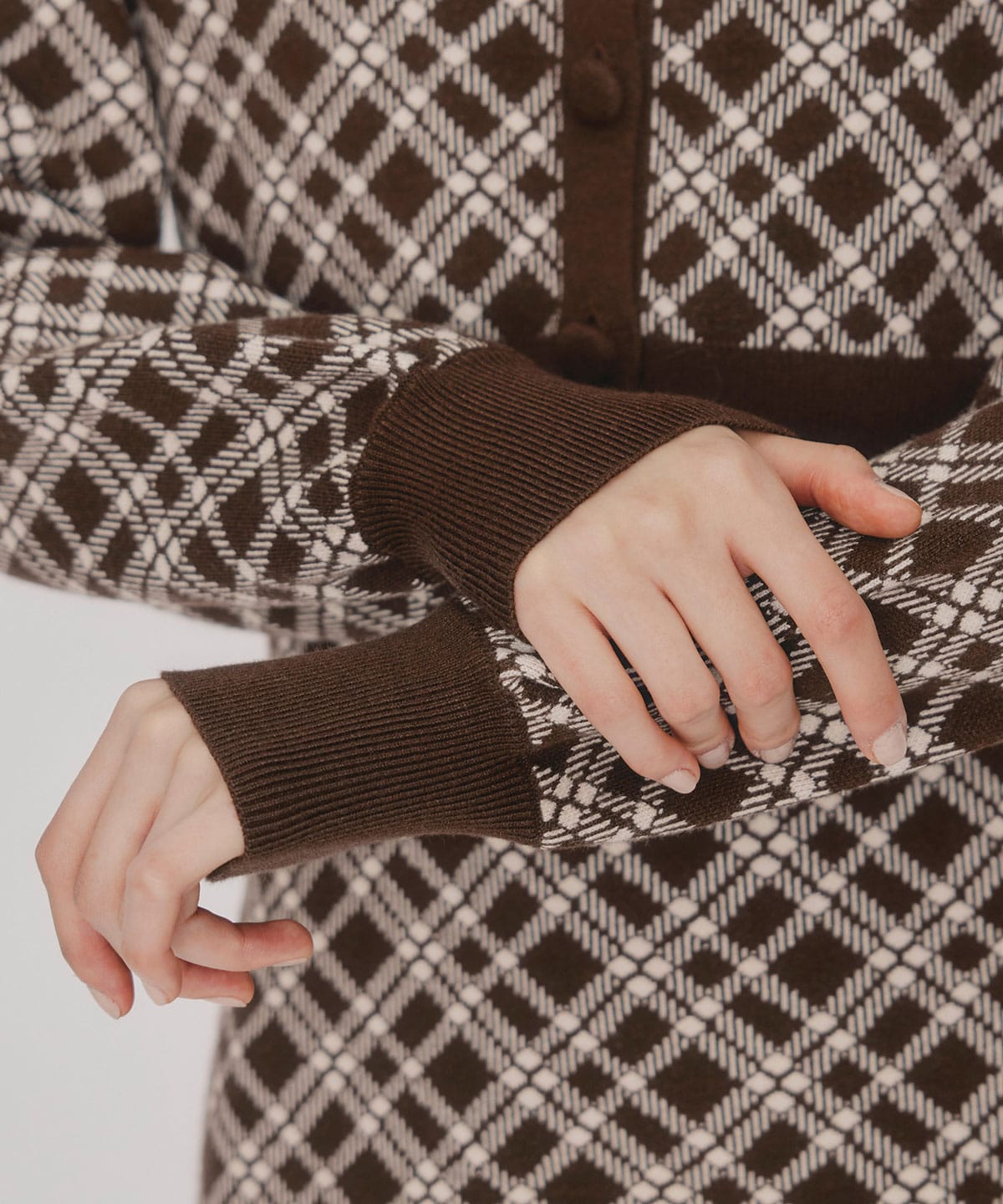 クラシカルニットカーディガン×キャミソールニットワンピースセットアップ