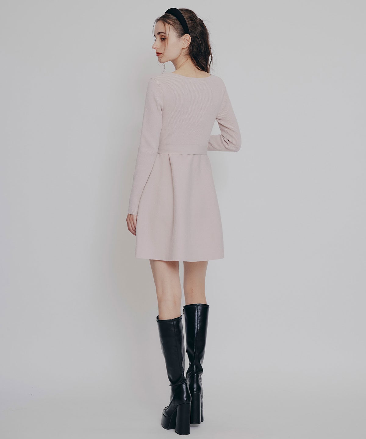 ケープSETニットフレアミニワンピース