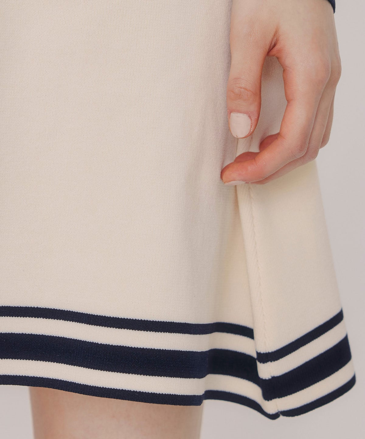 バイカラーポロニットミニワンピース