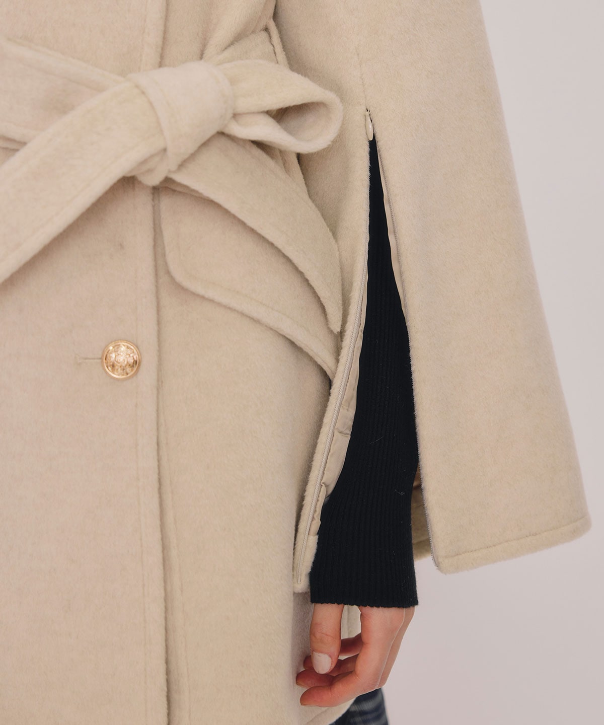 2WAYベルスリーブミドルコート