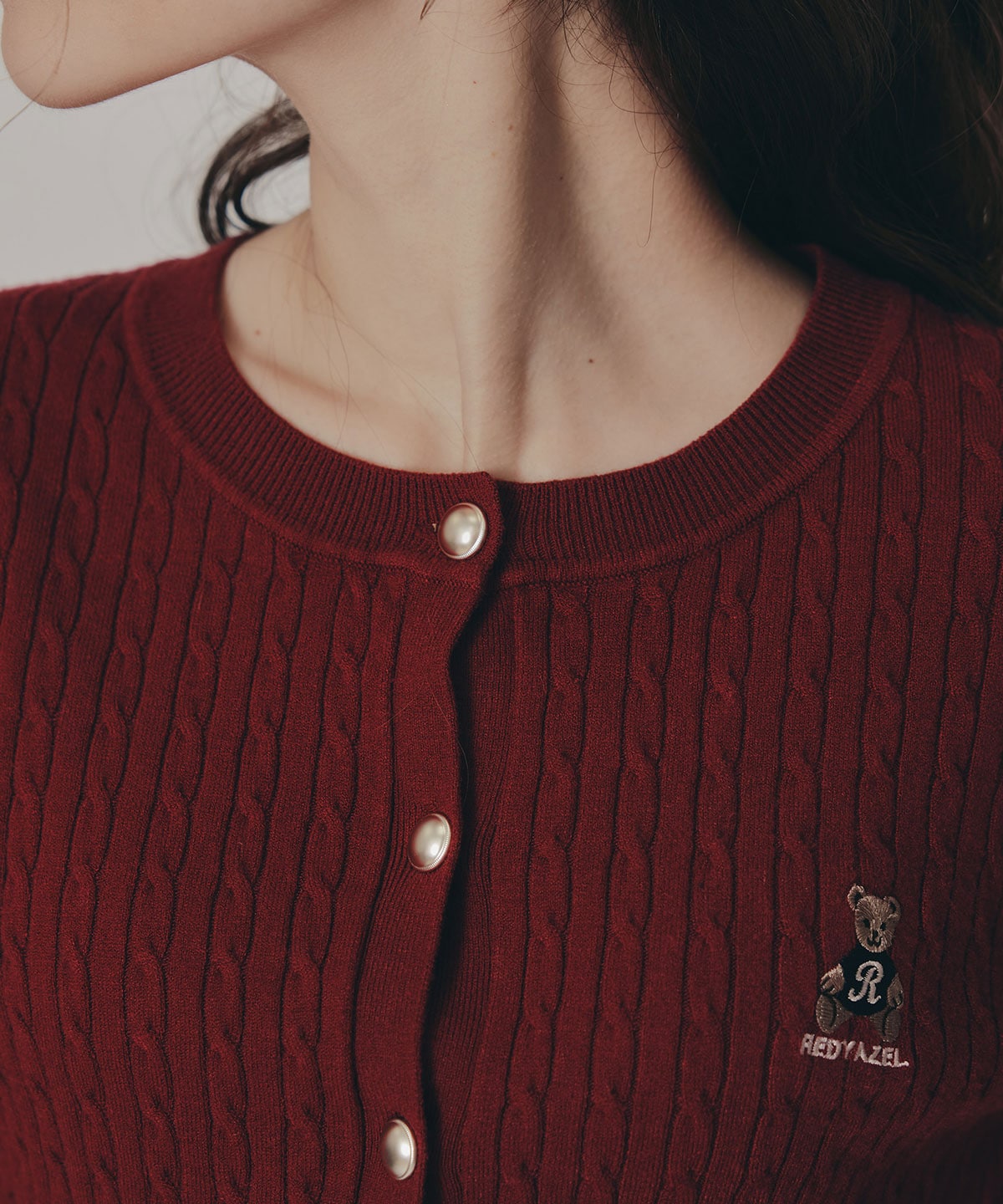 Azelyミニケーブルニットカーディガン