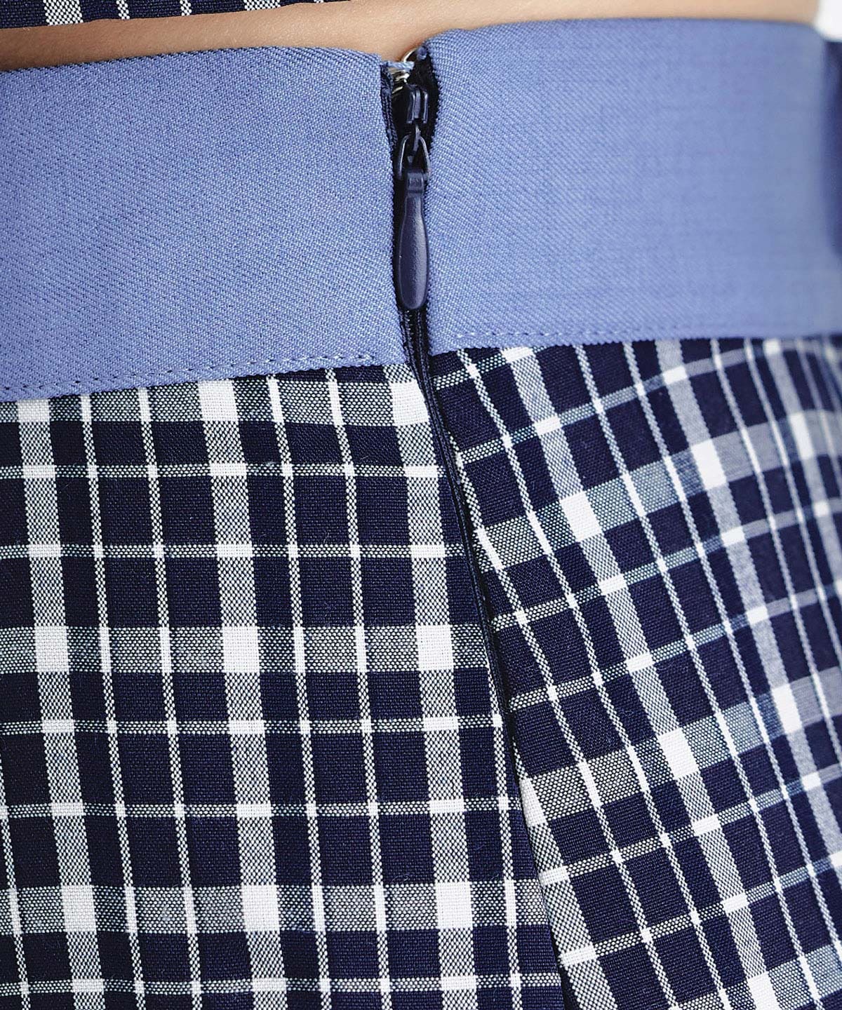 プレッピーネクタイチェックブラウス×プリーツミニスカートセットアップ