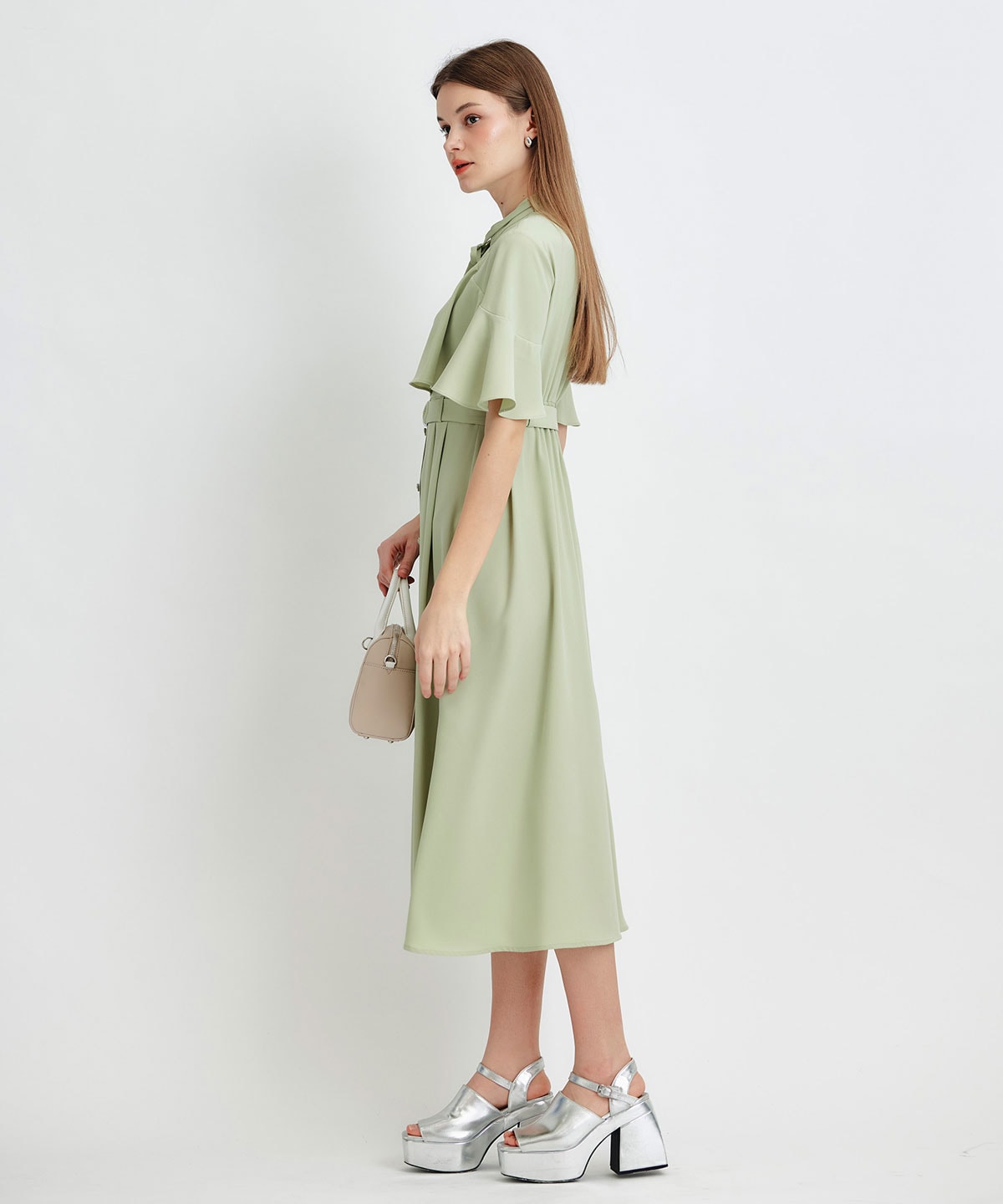 ケープフレアロングワンピース