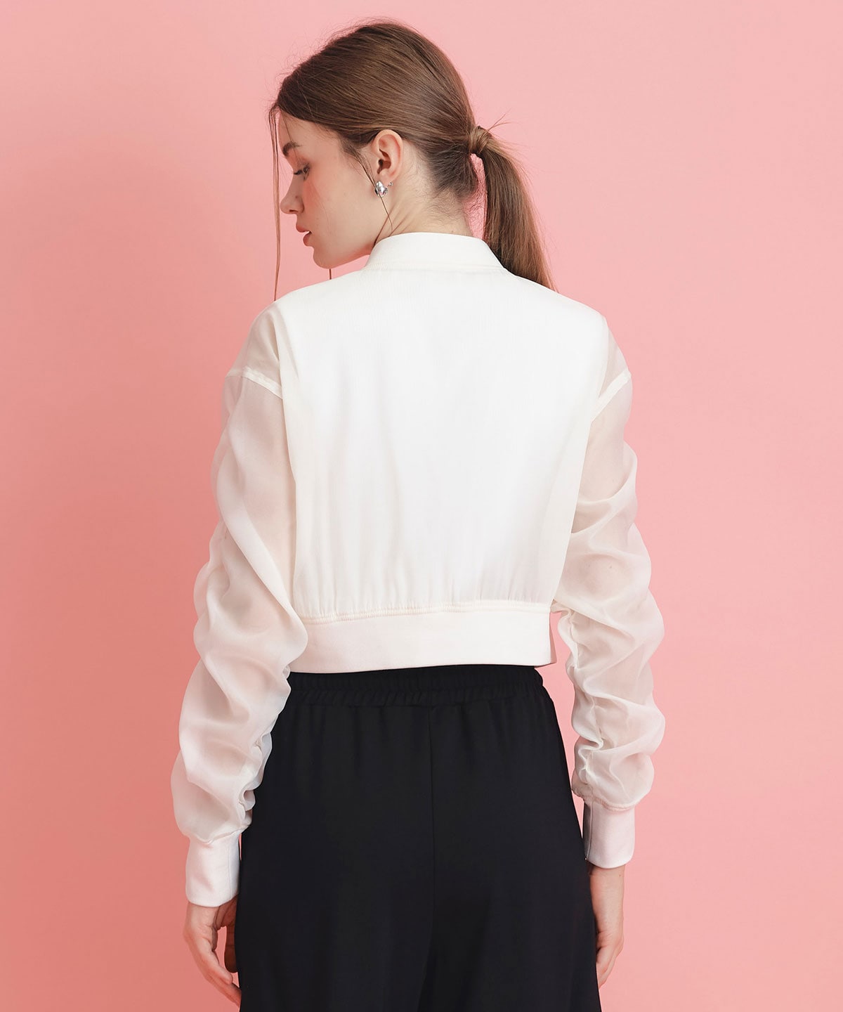 ギャザーシアーショートブルゾン