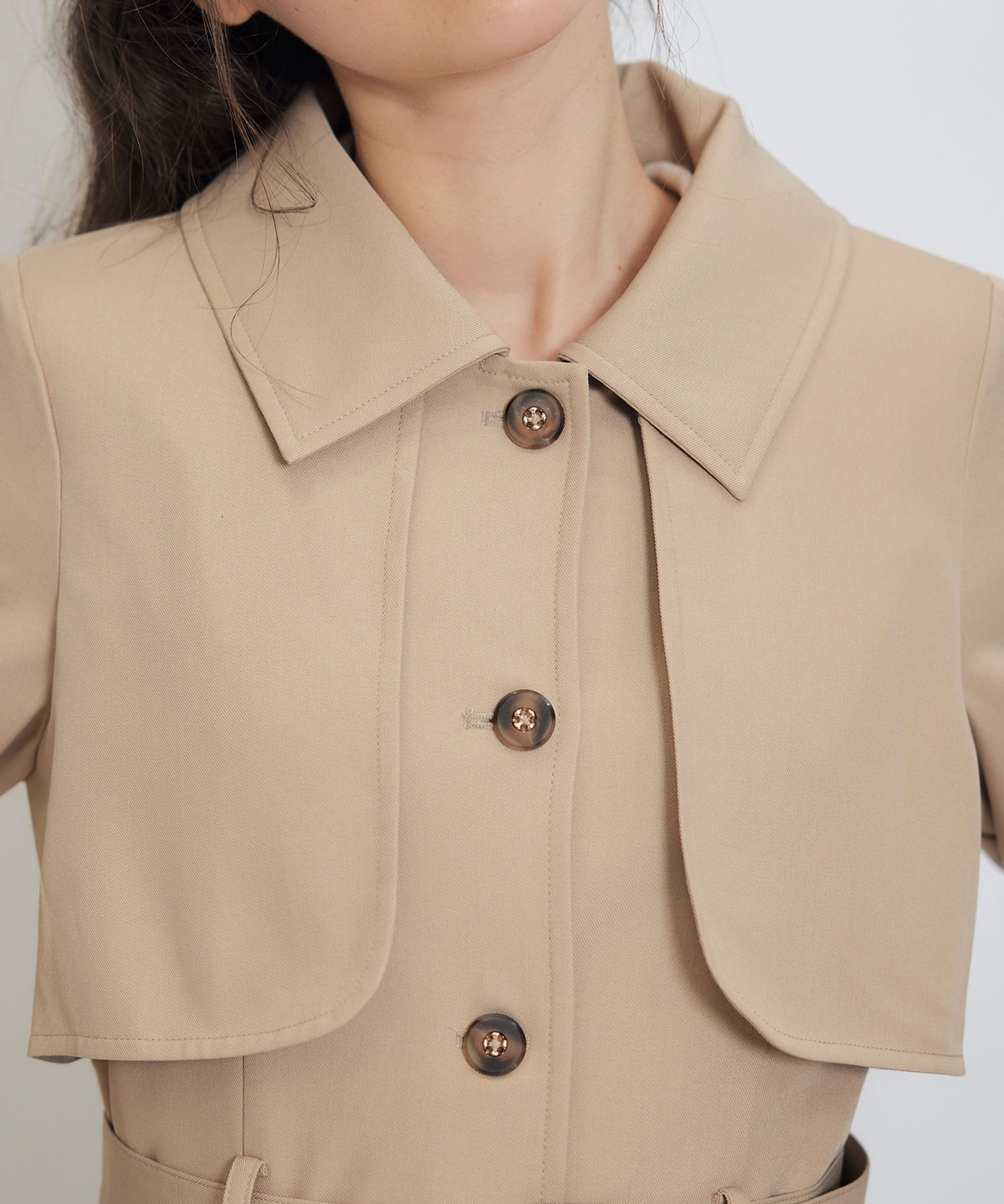 2WAYレイヤードライクリボントレンチコート