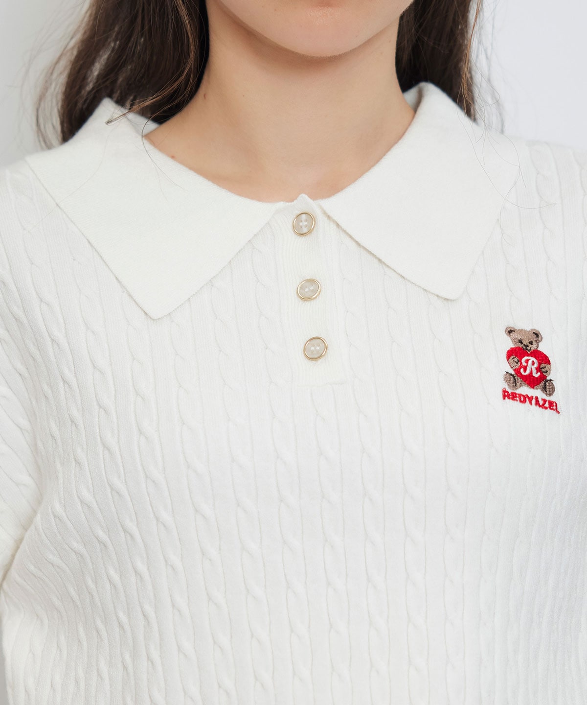 【2/13(金) 昼12時発売開始】Azelyハートミニケーブルポロニット