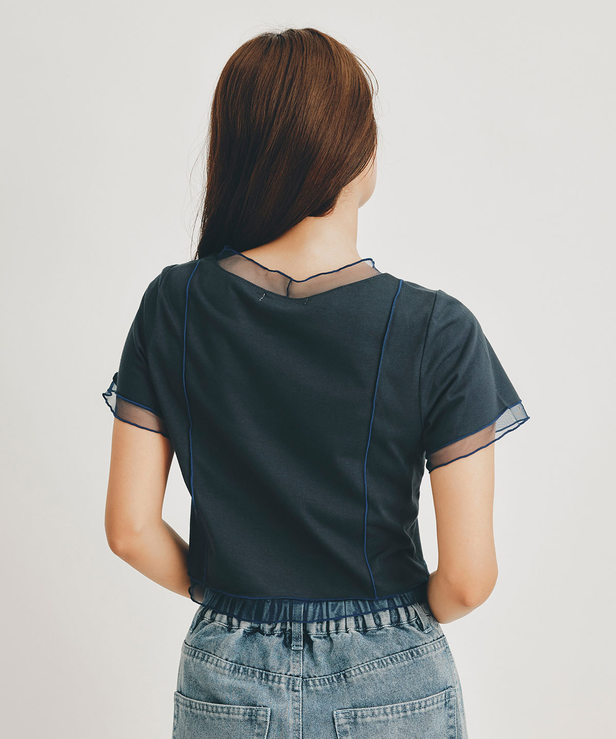 シアーレイヤードコンパクトロゴTシャツ