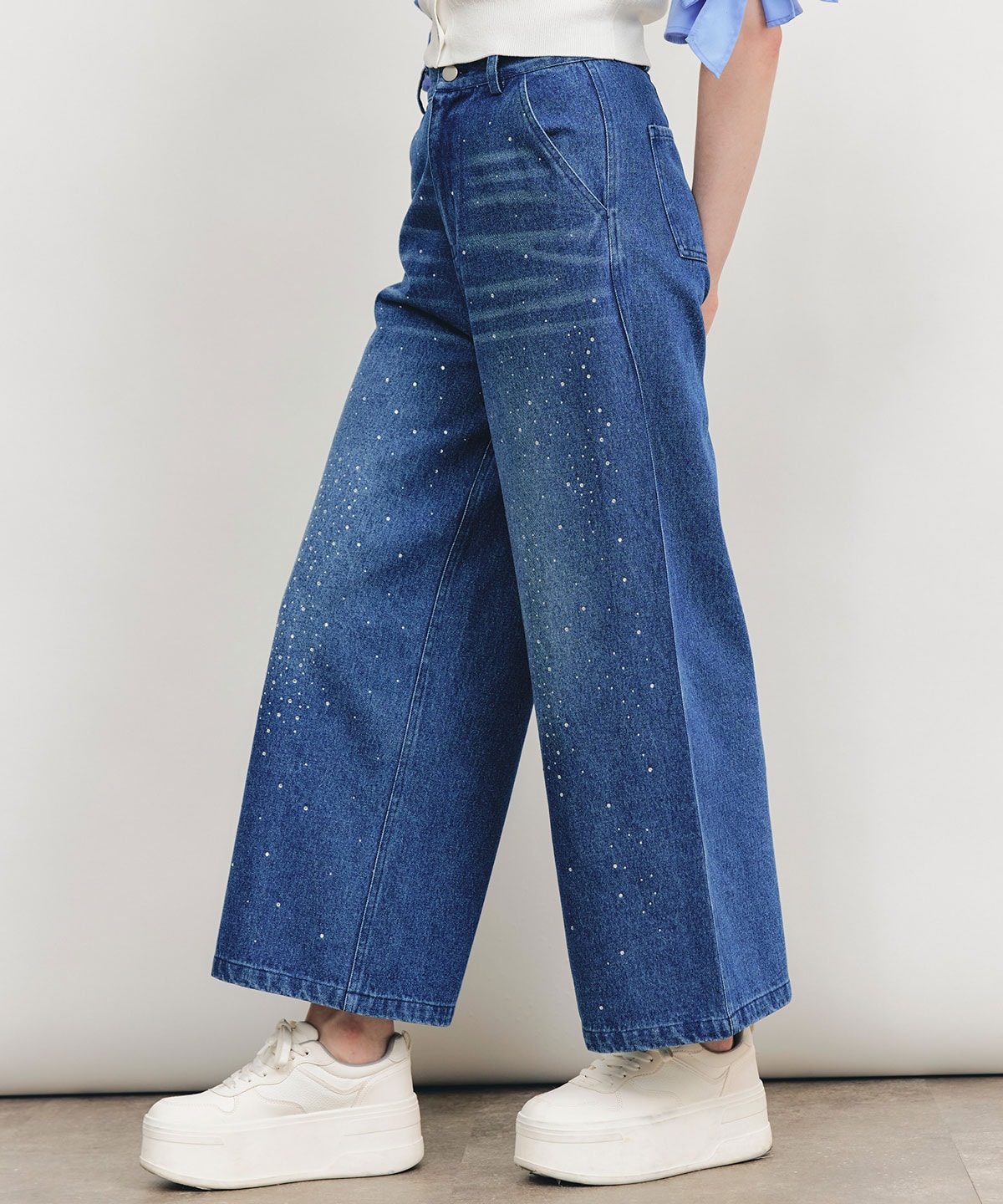 【Sparkle Denim Series】スパークルワイドデニムパンツ