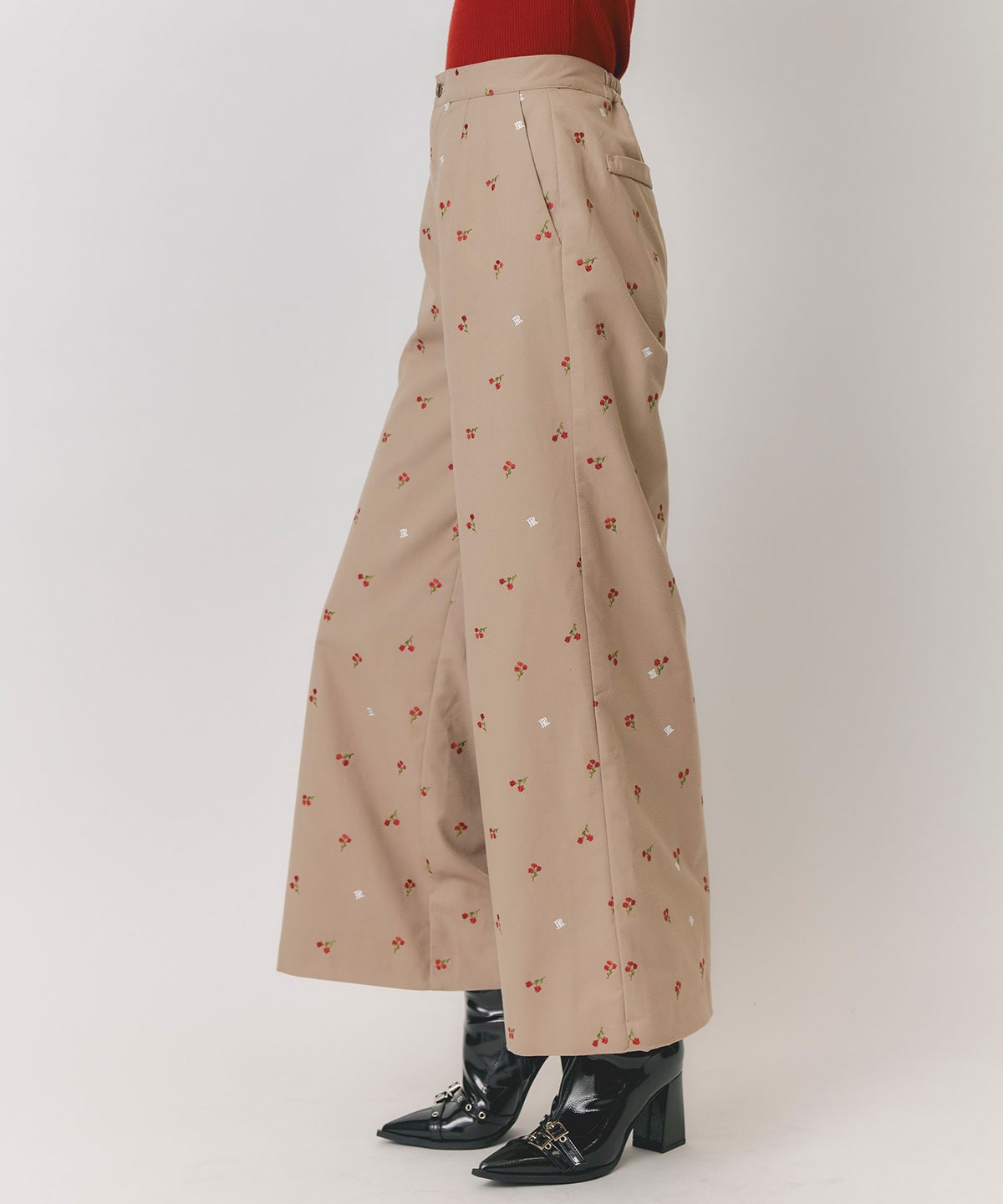 【Fleur monogram Series】フルールモノグラムエンブロイダリーワイドパンツ