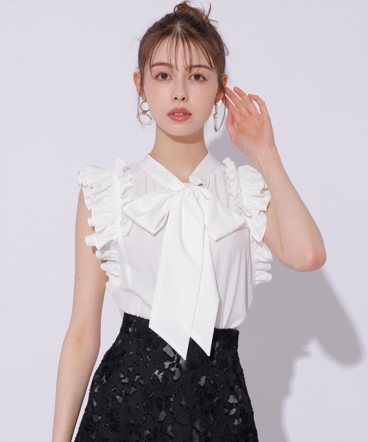 日本製】カットジャガード接ぎフレアスカート(S ベージュ): Swingle  