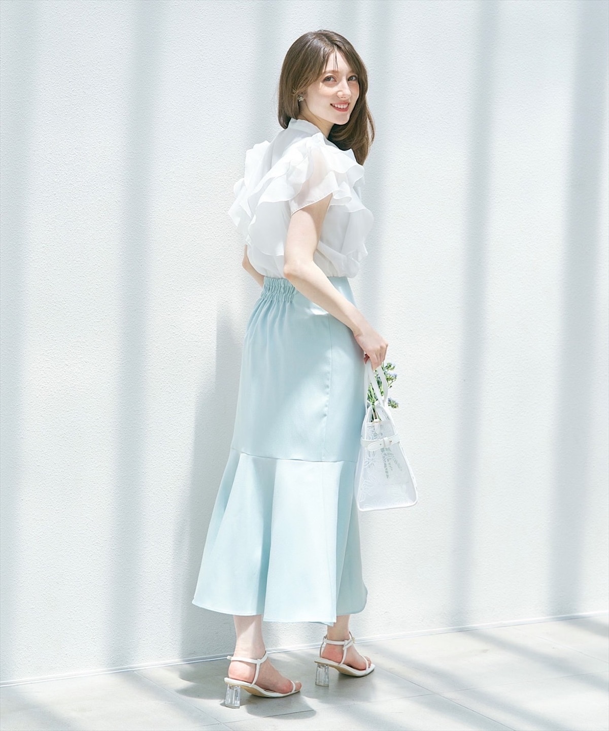 シャーリングフリルマーメイドスカート