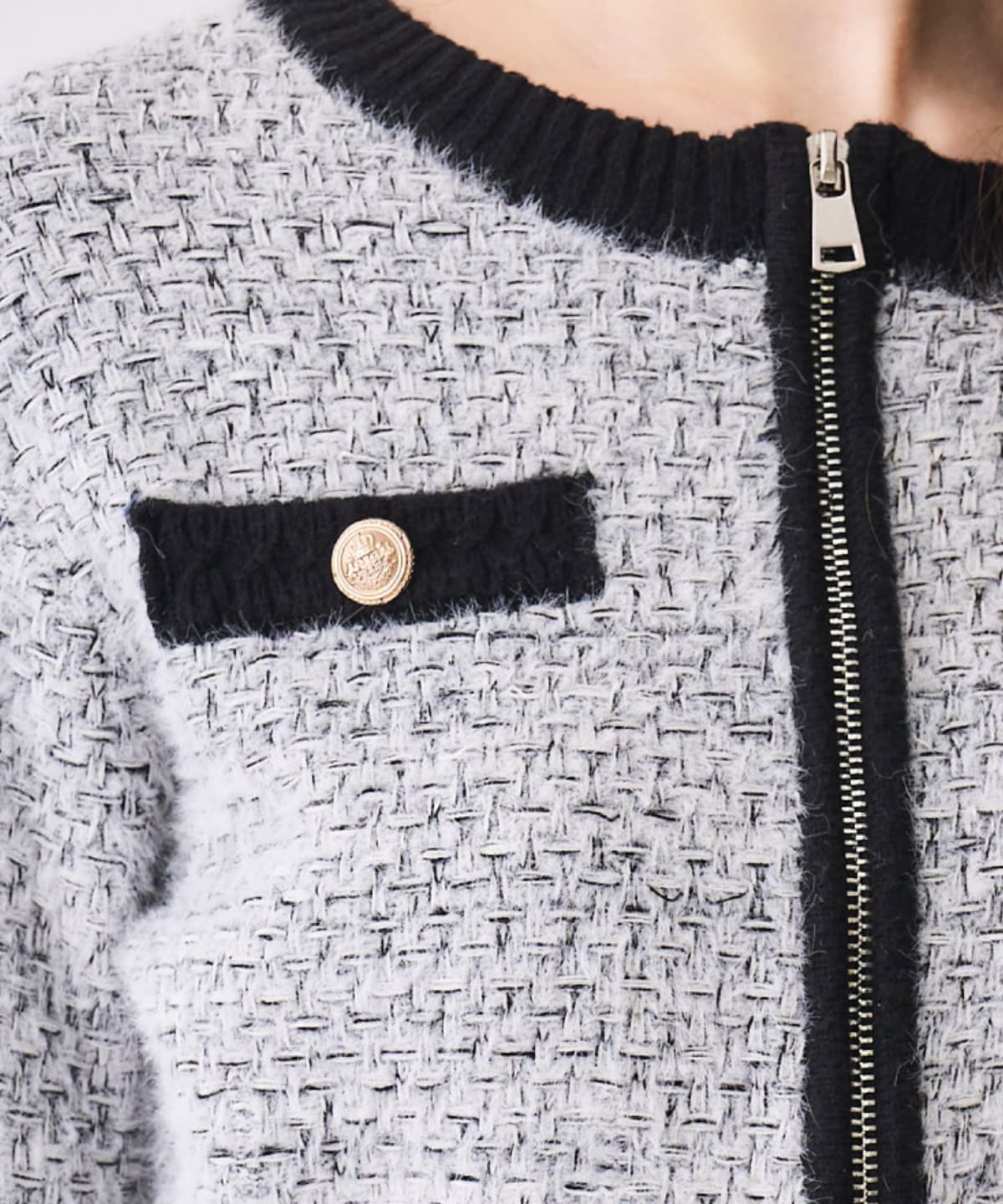 フェザーツイードニットジャケット